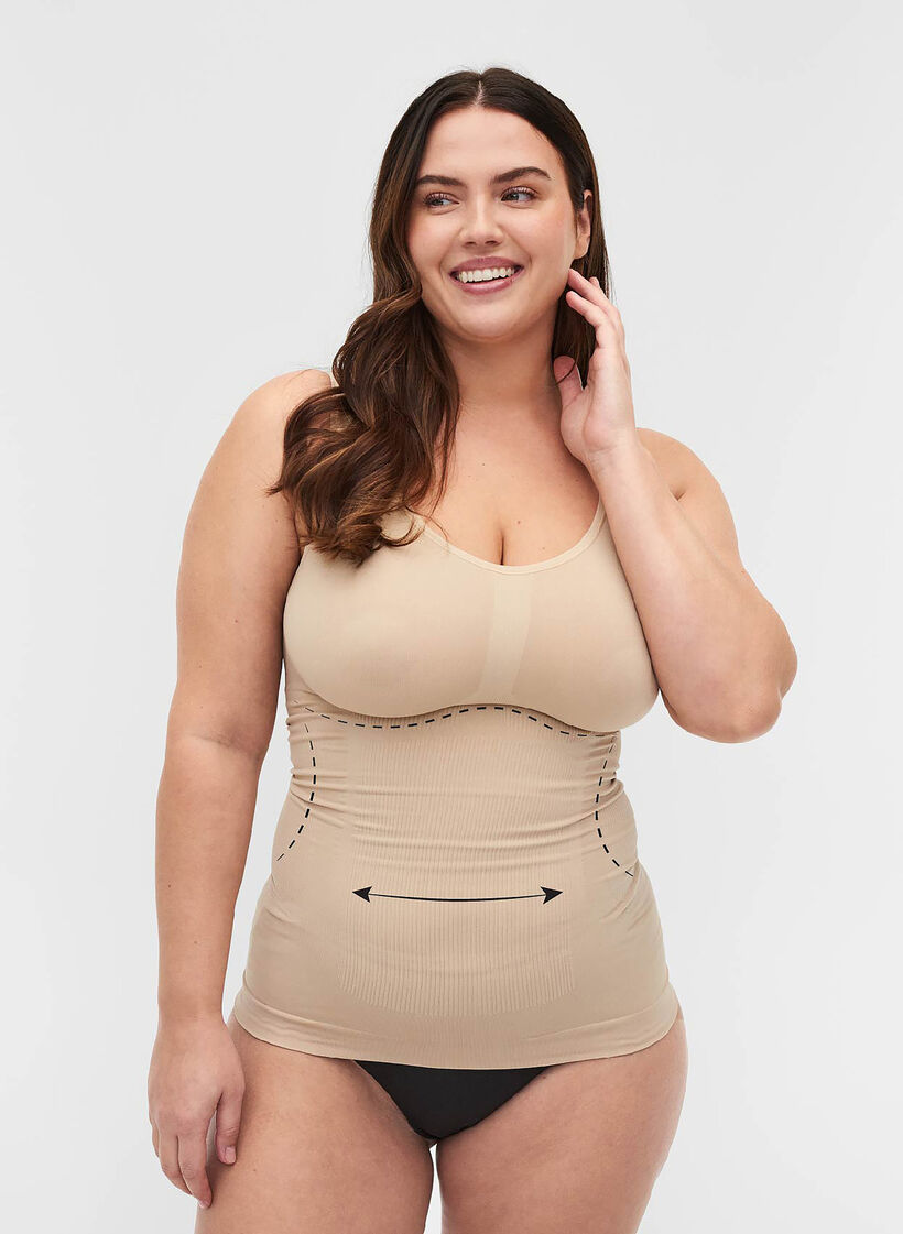 Shapewear Top mit breiten Trägern, Beige, Model image number 0