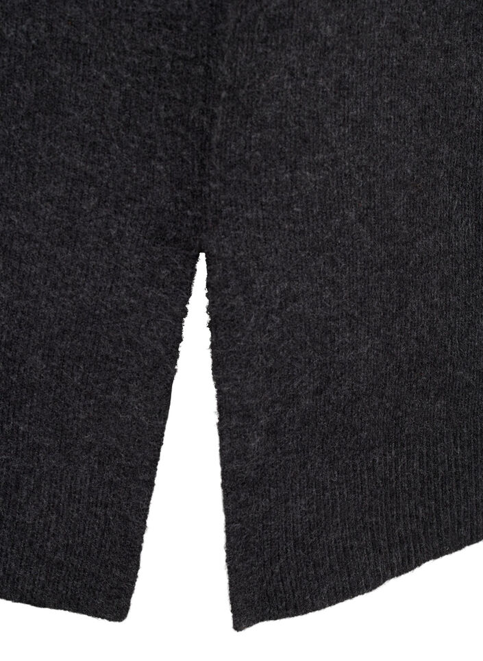 Lange Strickjacke mit Taschen, Dark Grey Melange, Packshot image number 3