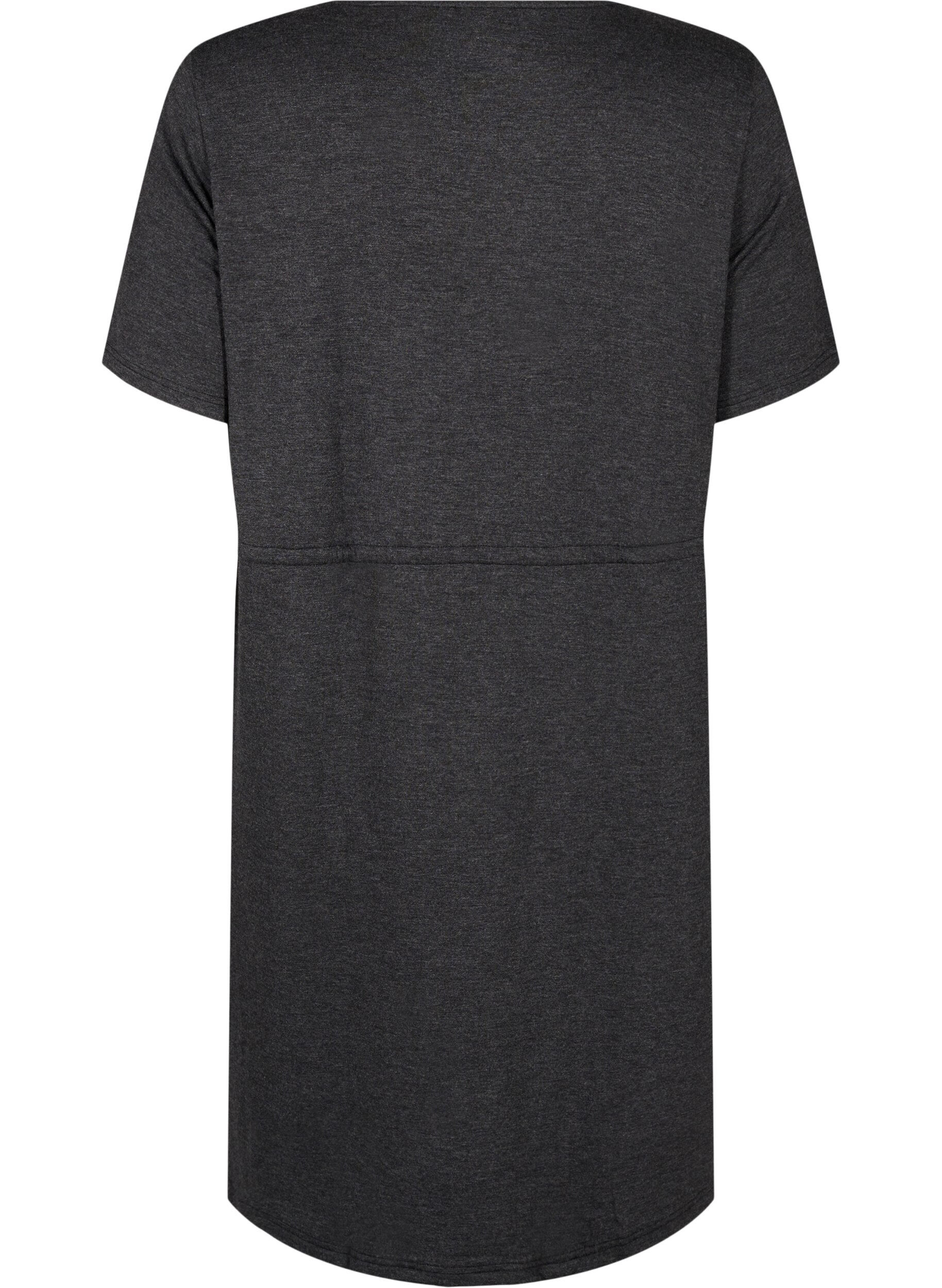 Zizzi Robe courte en jersey avec une ceinture &agrave; nouer, Gris anthracite, Packshot image number 1