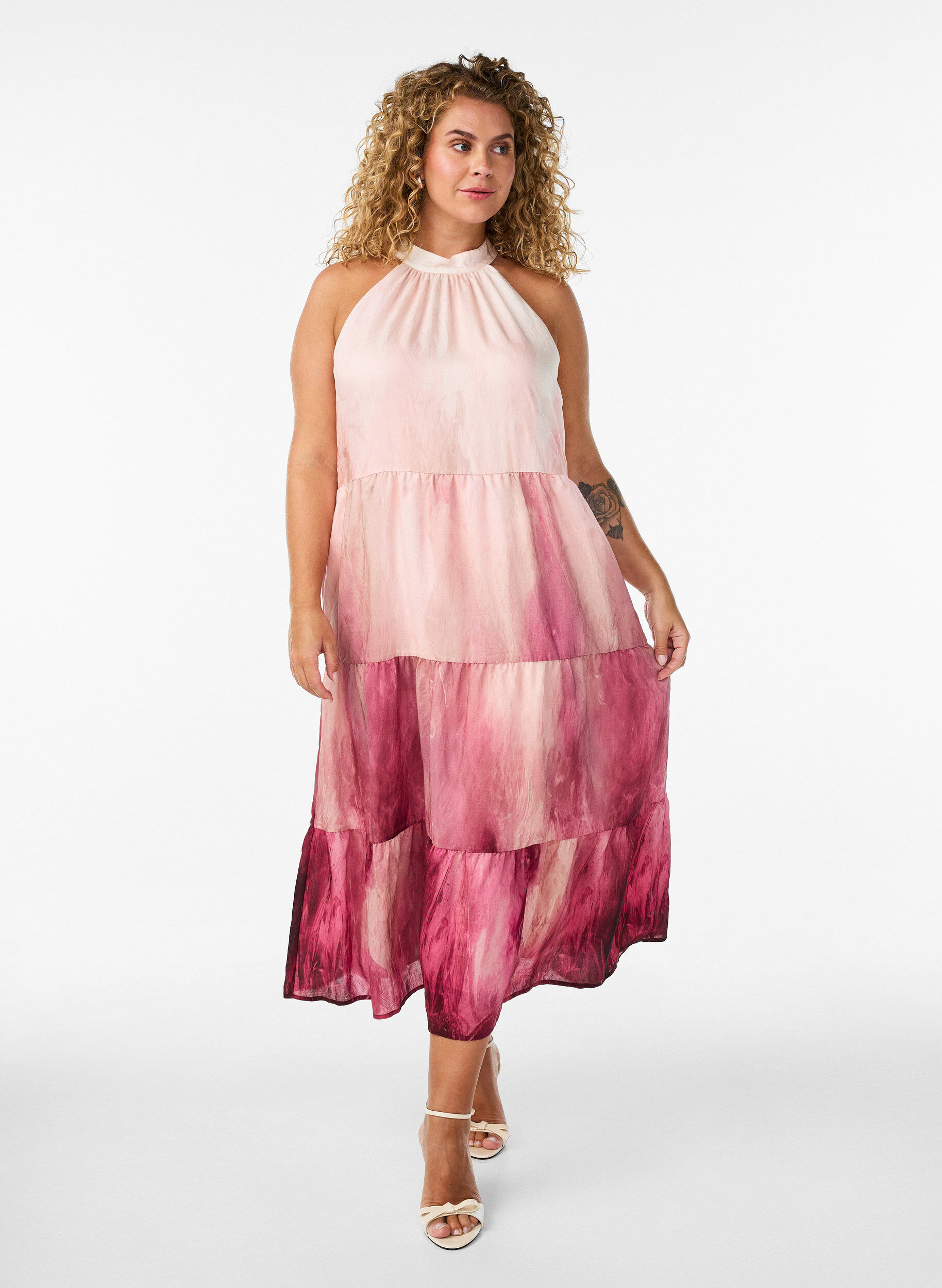 ZizziRobe midi dos nu, Rose, Model image number 0