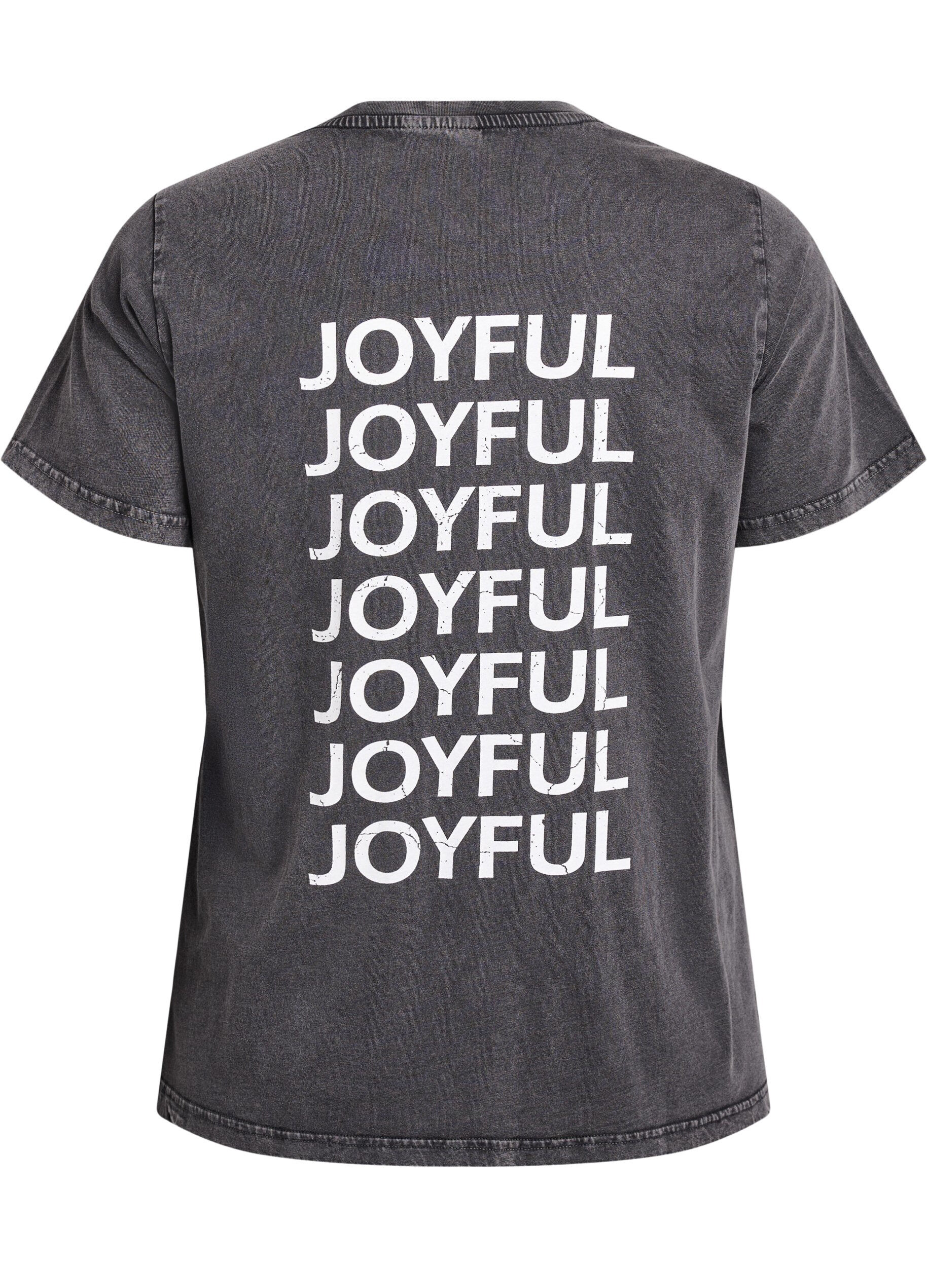 Zizzi T-Shirt aus Bio-Baumwolle mit R&uuml;ckenprint, Grau, Packshot image number 1