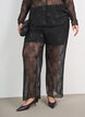 Blouse en mesh avec fleurs et sequins, Noir, Model image number 3
