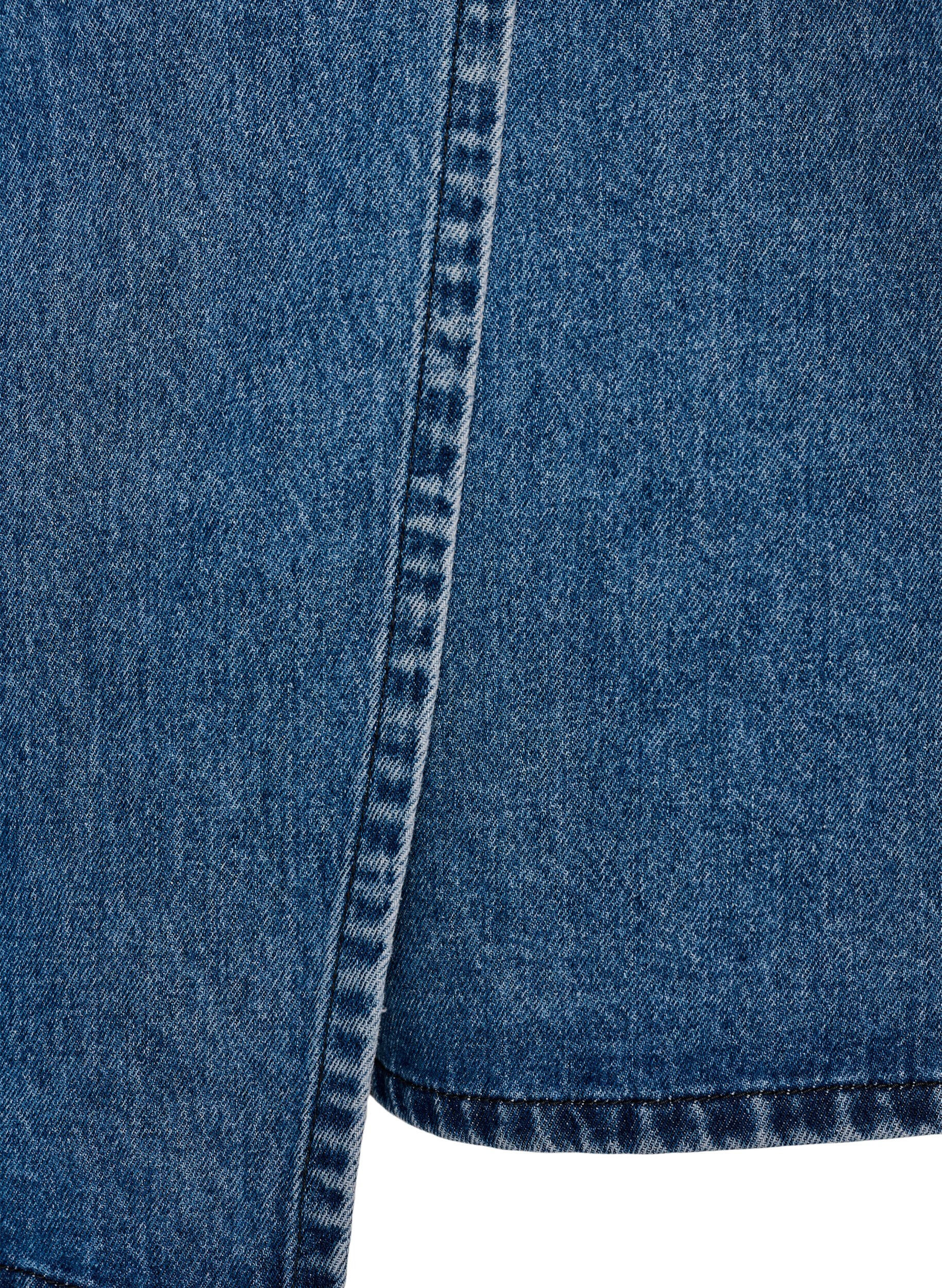 ZizziKurzer Rock in A-Linie aus Denim, Blau, Packshot image number 3
