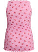 Top avec imprim&eacute; et bord en dentelle, Rose, Packshot image number 1