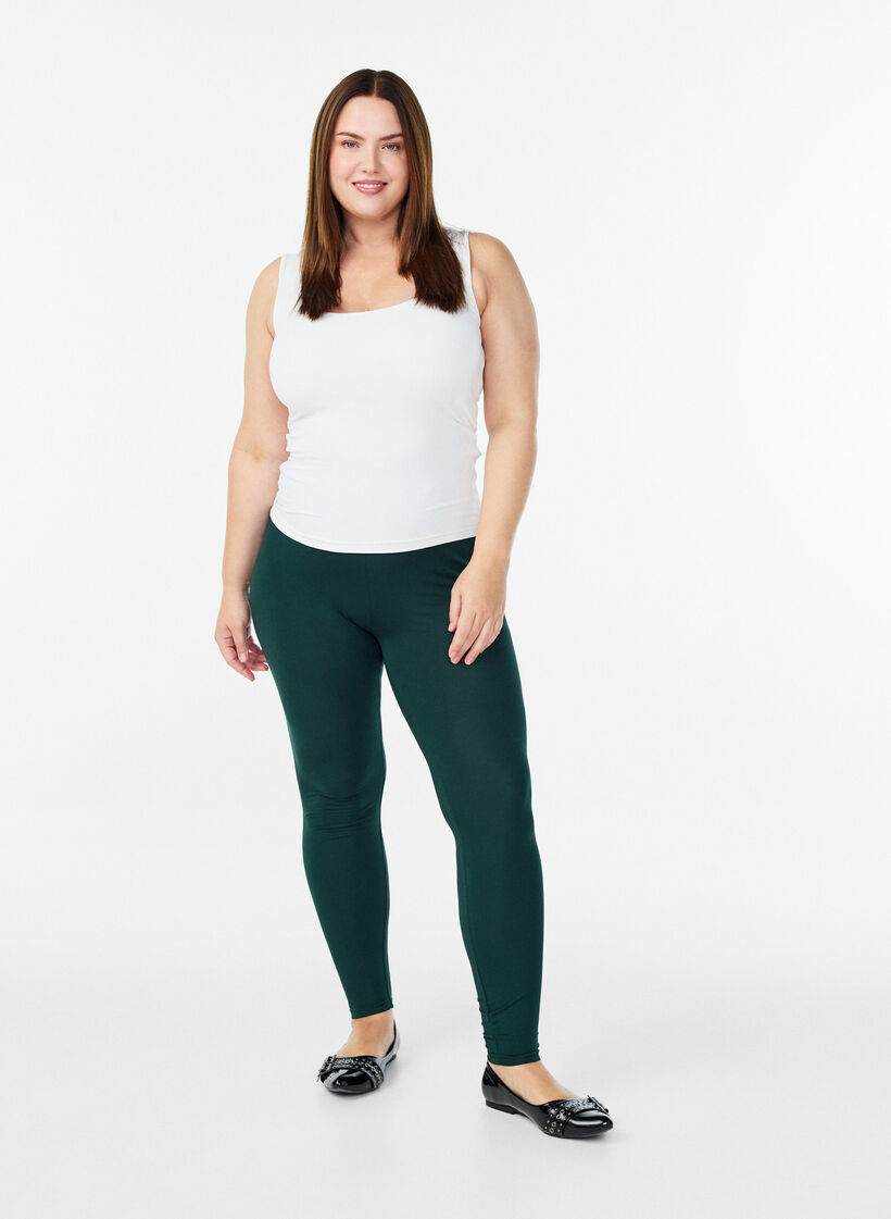 Legging Basic grande longueur, Vert fonc&eacute;, Model image number 1
