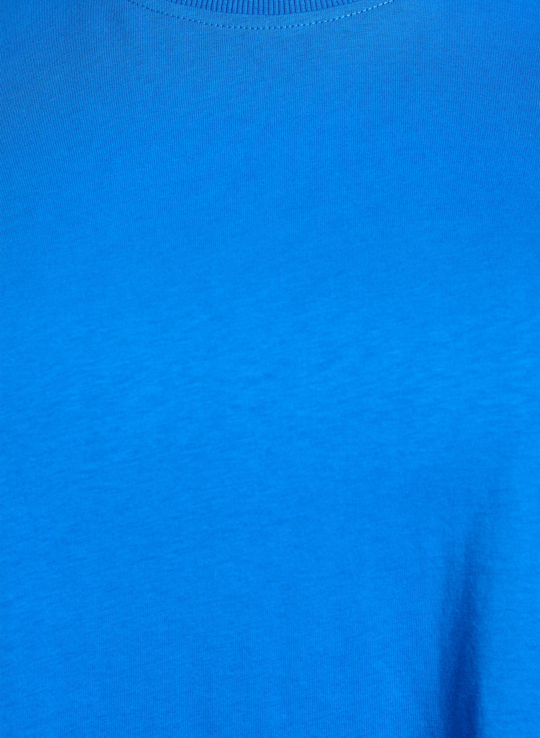 Zizzi Basic-T-Shirt aus Baumwolle mit Rundhalsausschnitt, Blau, Packshot image number 2