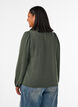 Blouse avec col en V et bande en crochet, Vert, Model image number 2
