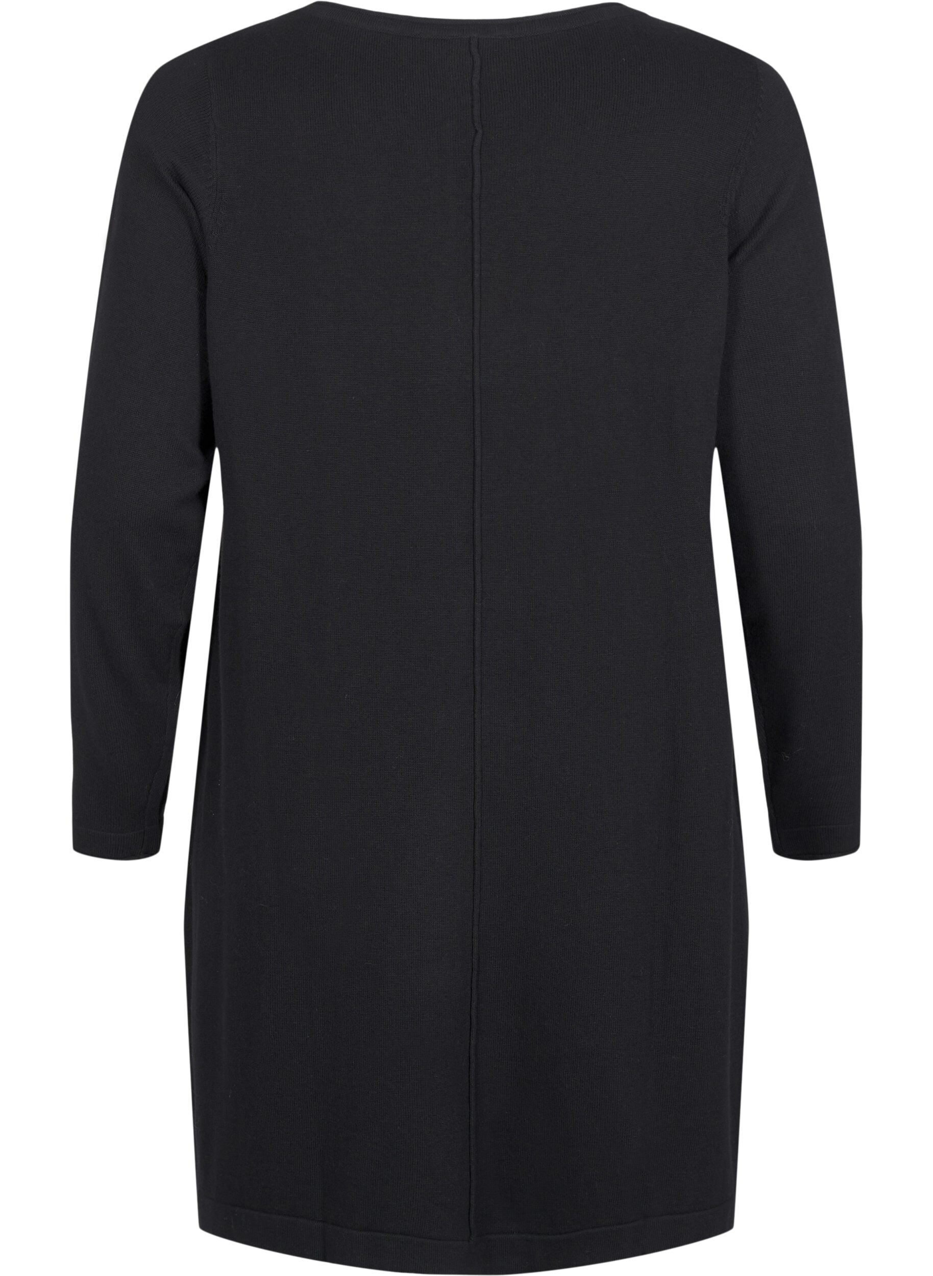 ZizziRobes tricot&eacute;es en m&eacute;lange coton-viscose, Noir, Packshot image number 1