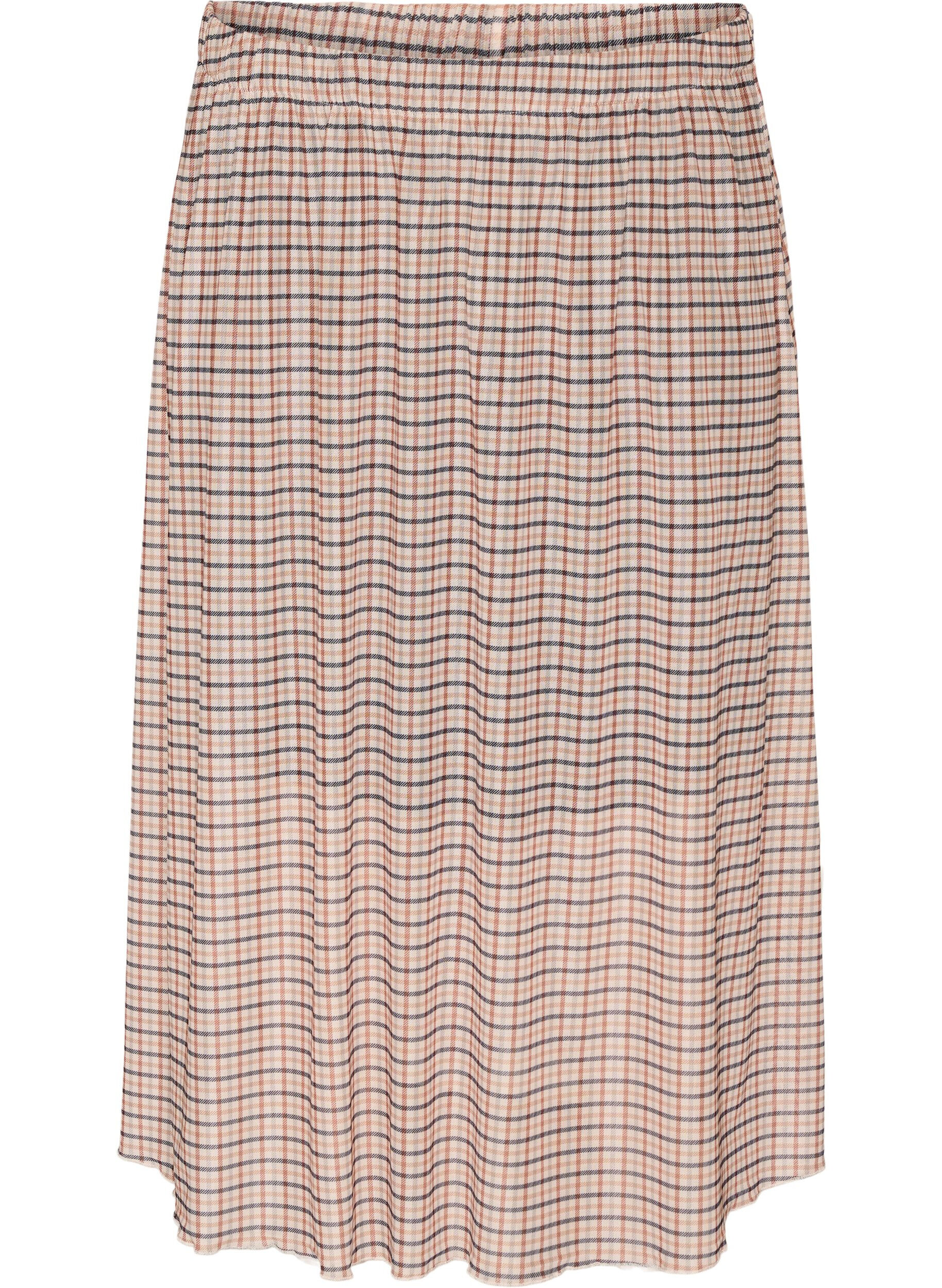 ZizziKarierter Midi-Rock aus Mesh, Beige, Packshot image number 0