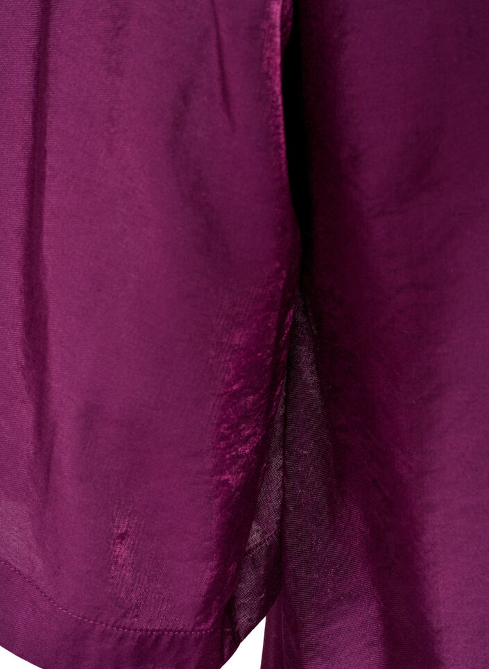 Tunique brillante avec col en V et manches 3/4, Violet, Packshot image number 3