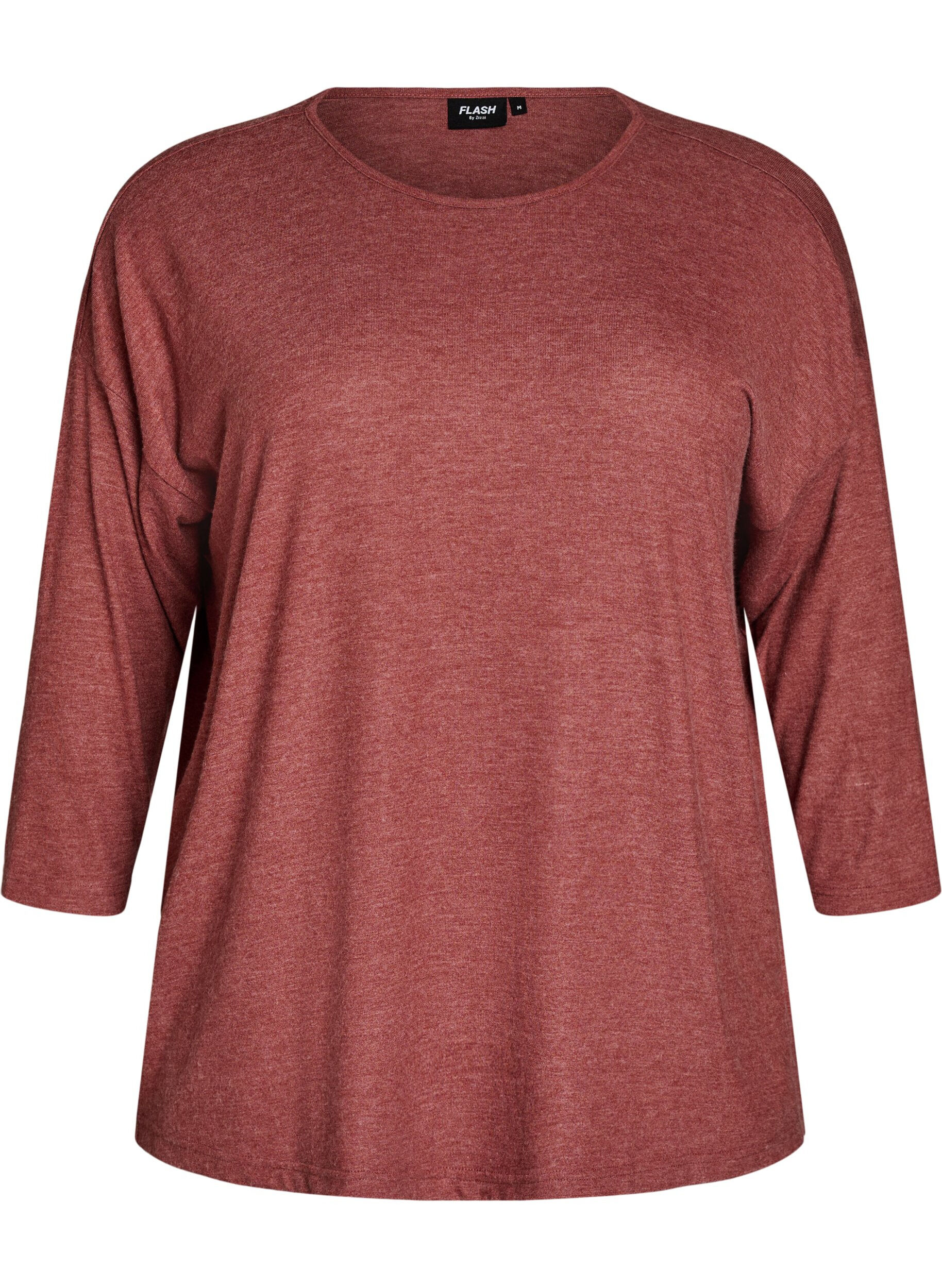 ZizziBlouse en jersey avec manches 3/4, Bordeaux, Packshot image number 0