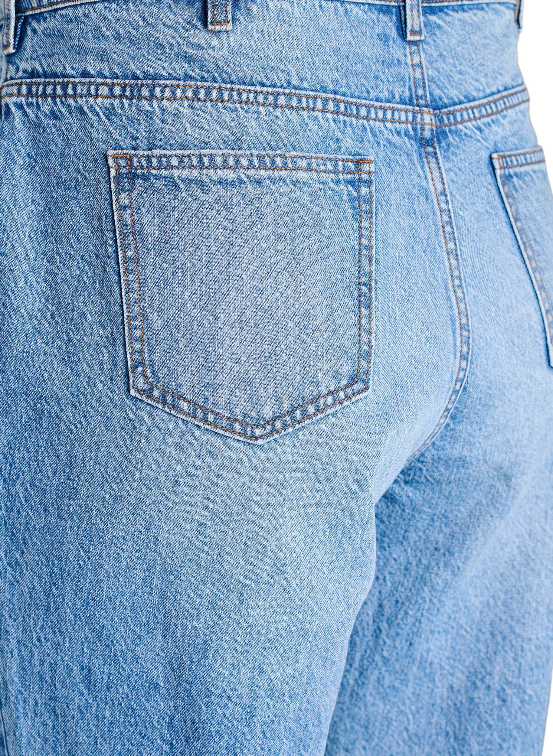 Zizzi High Waist Jeans mit geradem Bein, Blau, Packshot image number 3