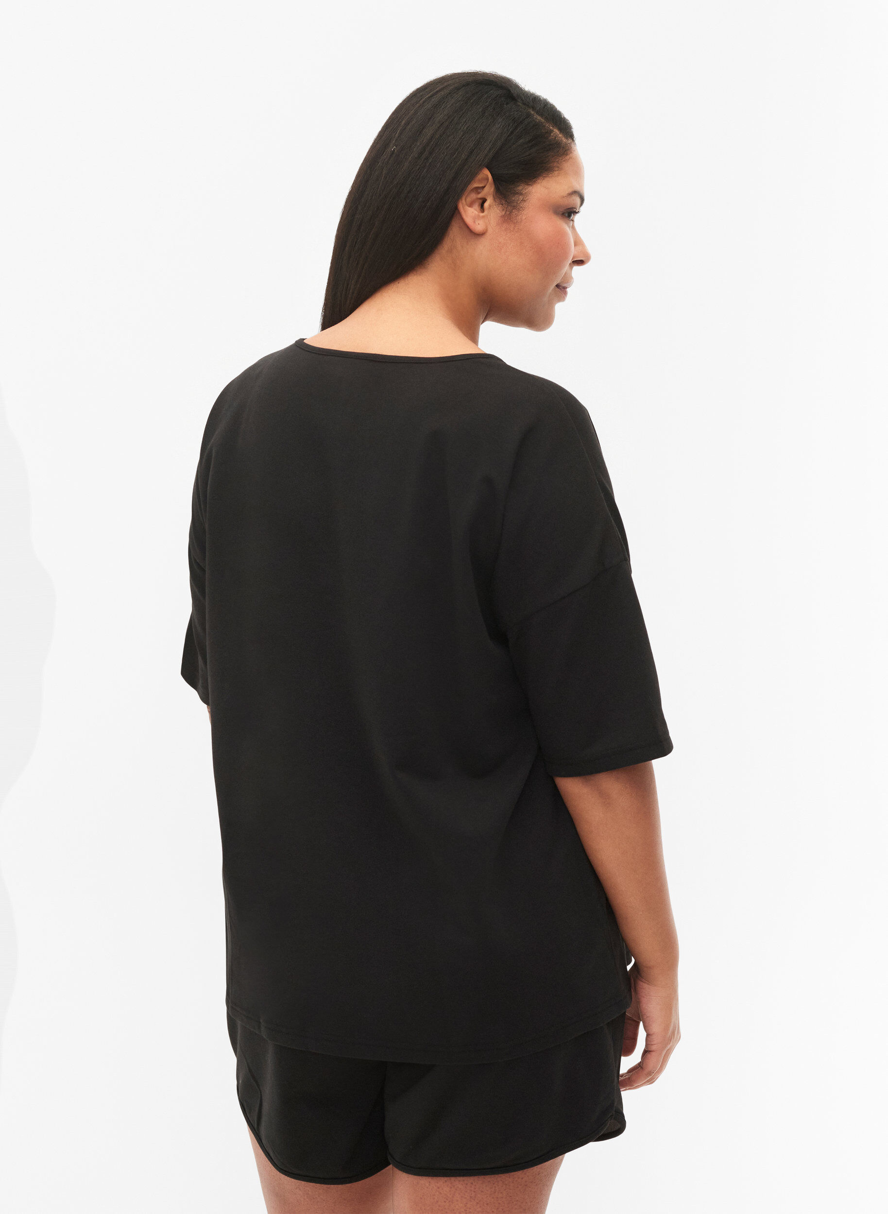 Zizzi Blouse &agrave; manches courtes, Black, Model image number 1