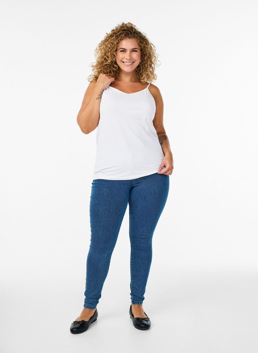 Top basique &agrave; nouer en coton, Blanc, Model image number 1