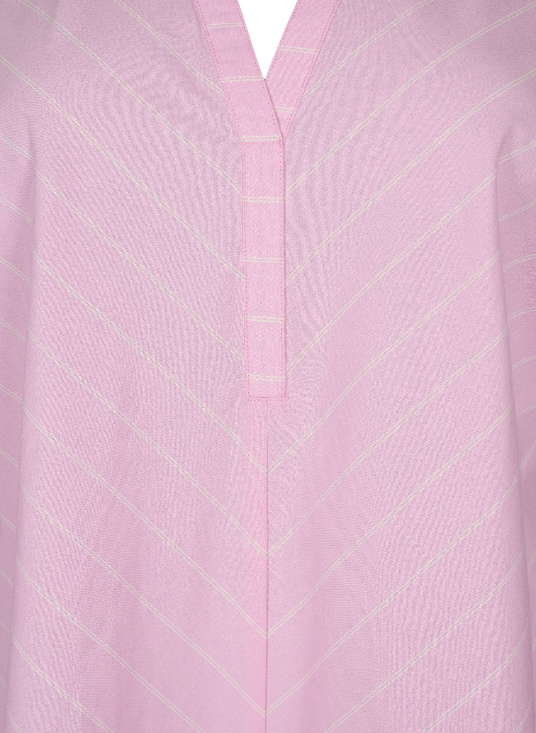 Zizzi Gestreiftes Kleid aus Bio-Baumwolle, Lilac Sachet, Packshot image number 2