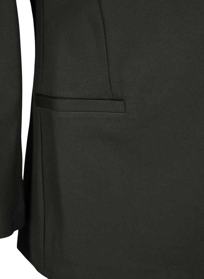 Blazer simple avec fermeture à boutons, Vert foncé, Packshot image number 3