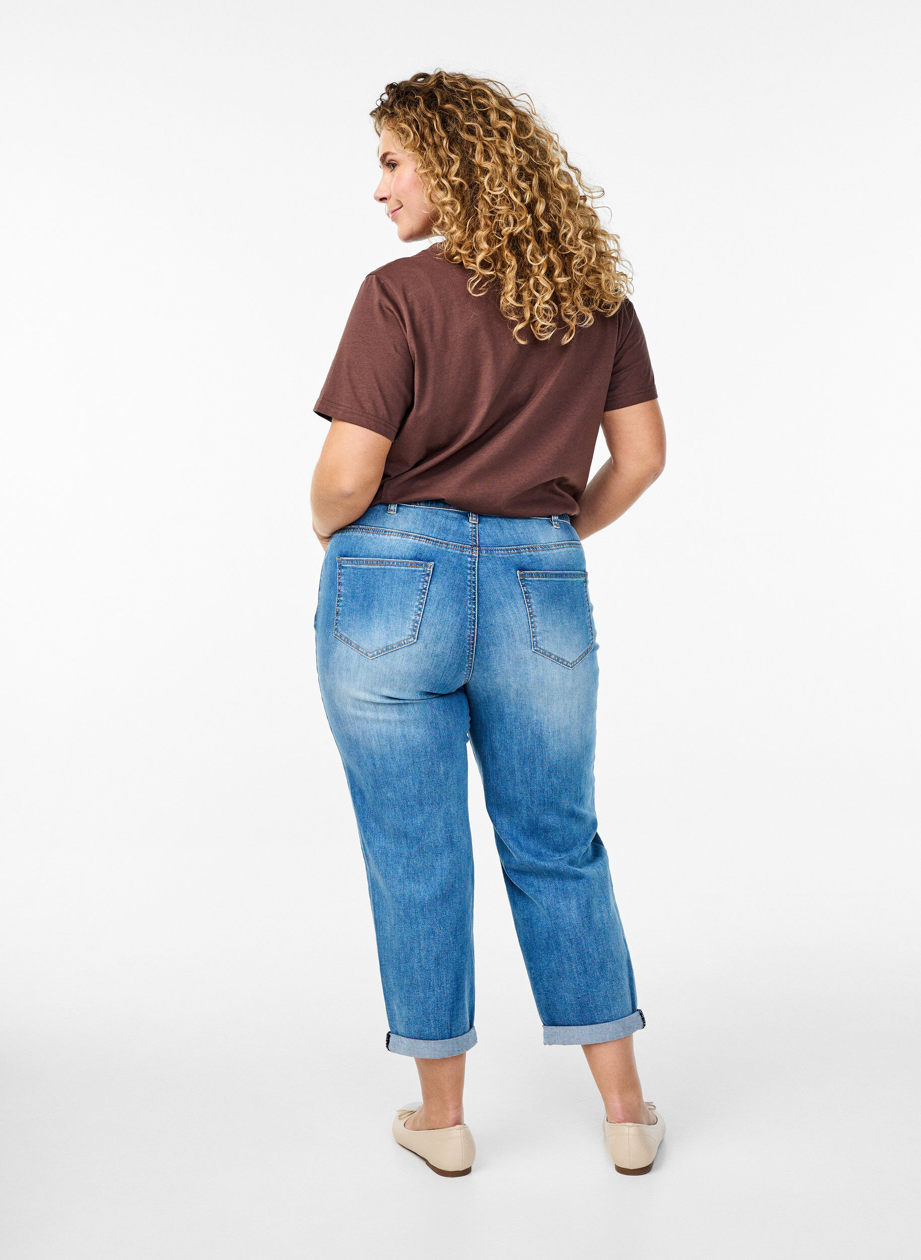 ZizziJean 7/8 retrouss&eacute; et taille haute, Bleu, Model image number 1