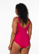 Maillot de bain avec volants et coussinets amovibles, Rose, Model image number 1