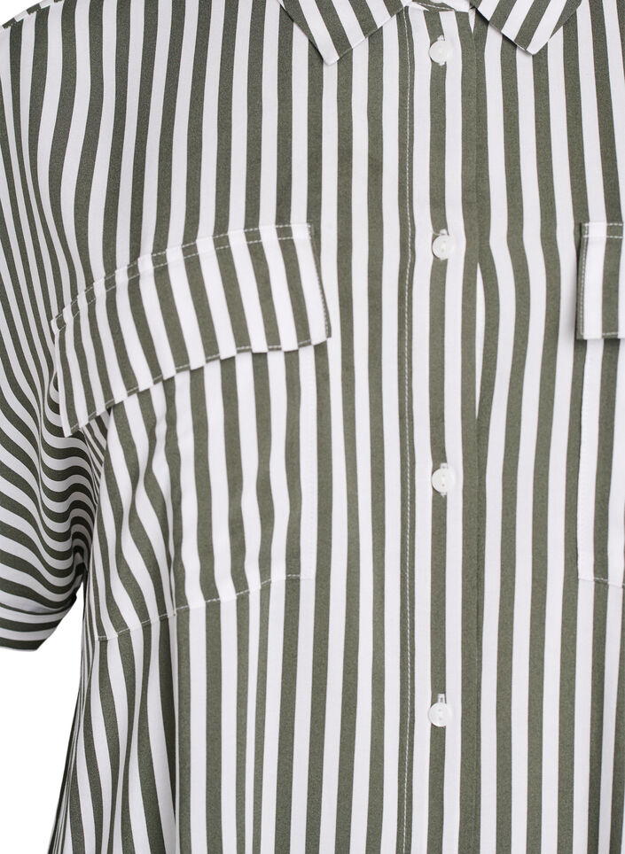 Robe chemise longue avec manches courtes, Vert, Packshot image number 2