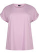 T-shirt &agrave; manches courtes en coton m&eacute;lang&eacute;, Mauve, Packshot image number 0