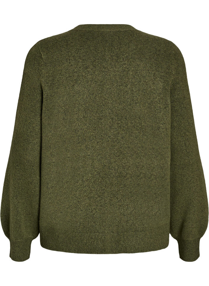 Cardigan en maille douce avec boutons dor&eacute;s, Vert fonc&eacute;, Packshot image number 1