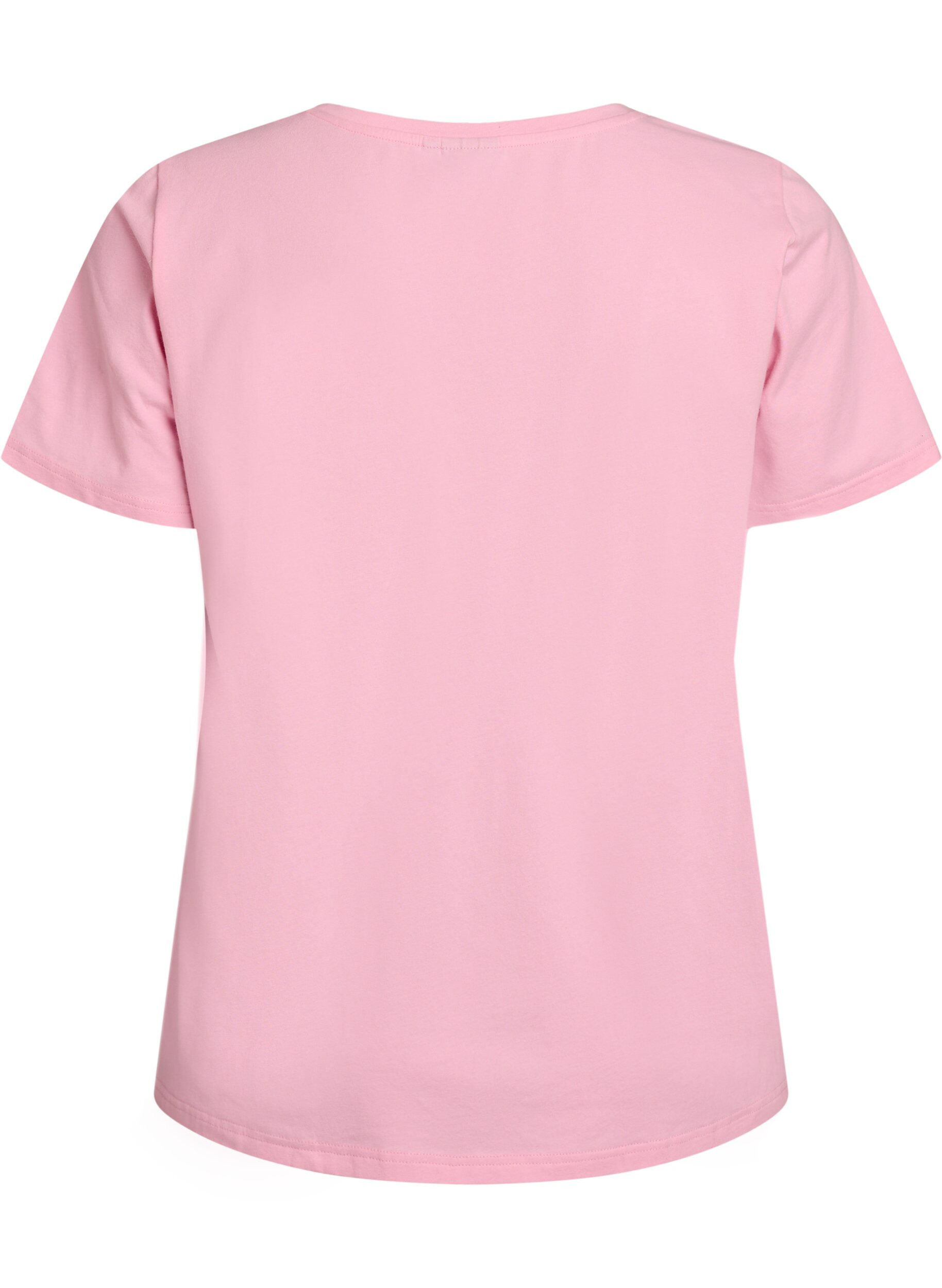 ZizziEinfarbiges Basic-T-Shirt aus Baumwolle, Rot, Packshot image number 1