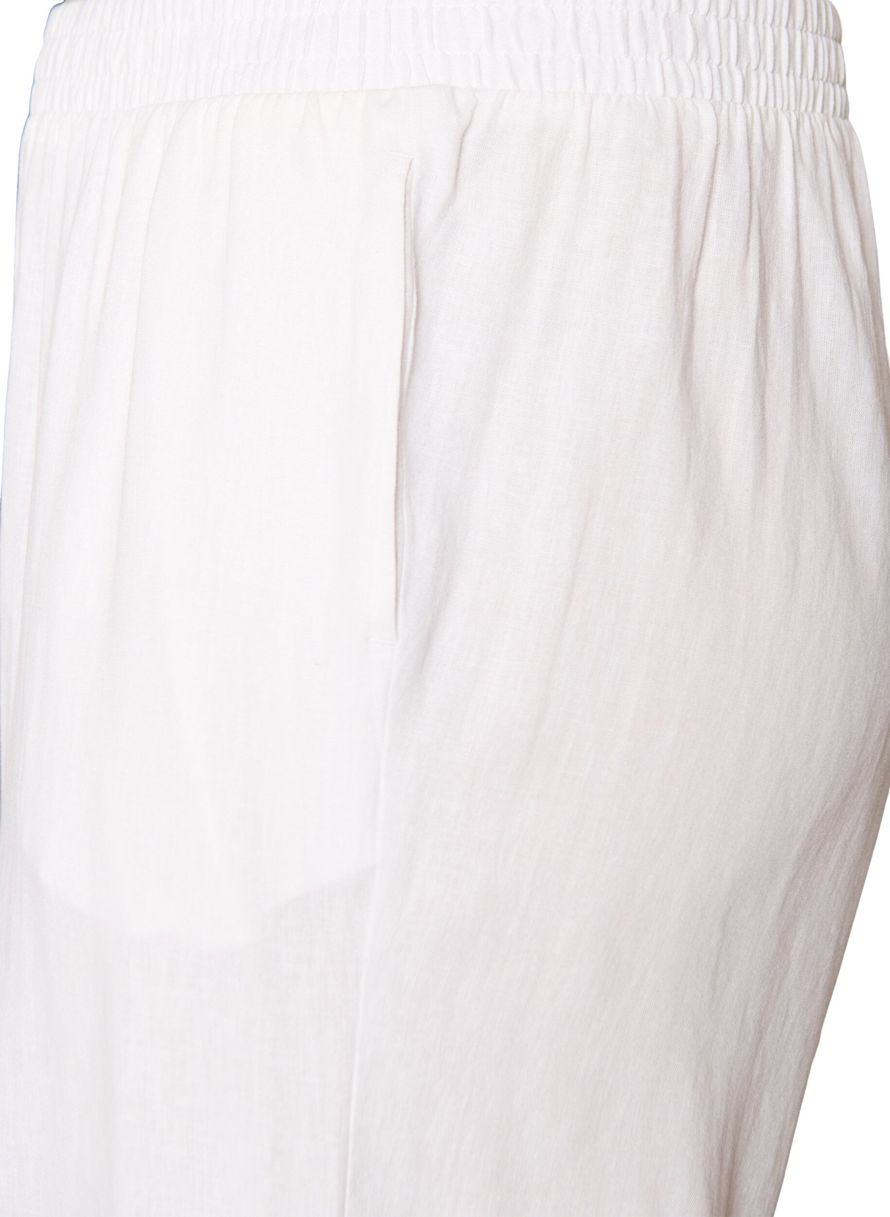 ZizziPantalon large en lin et viscose, Blanc, Packshot image number 2