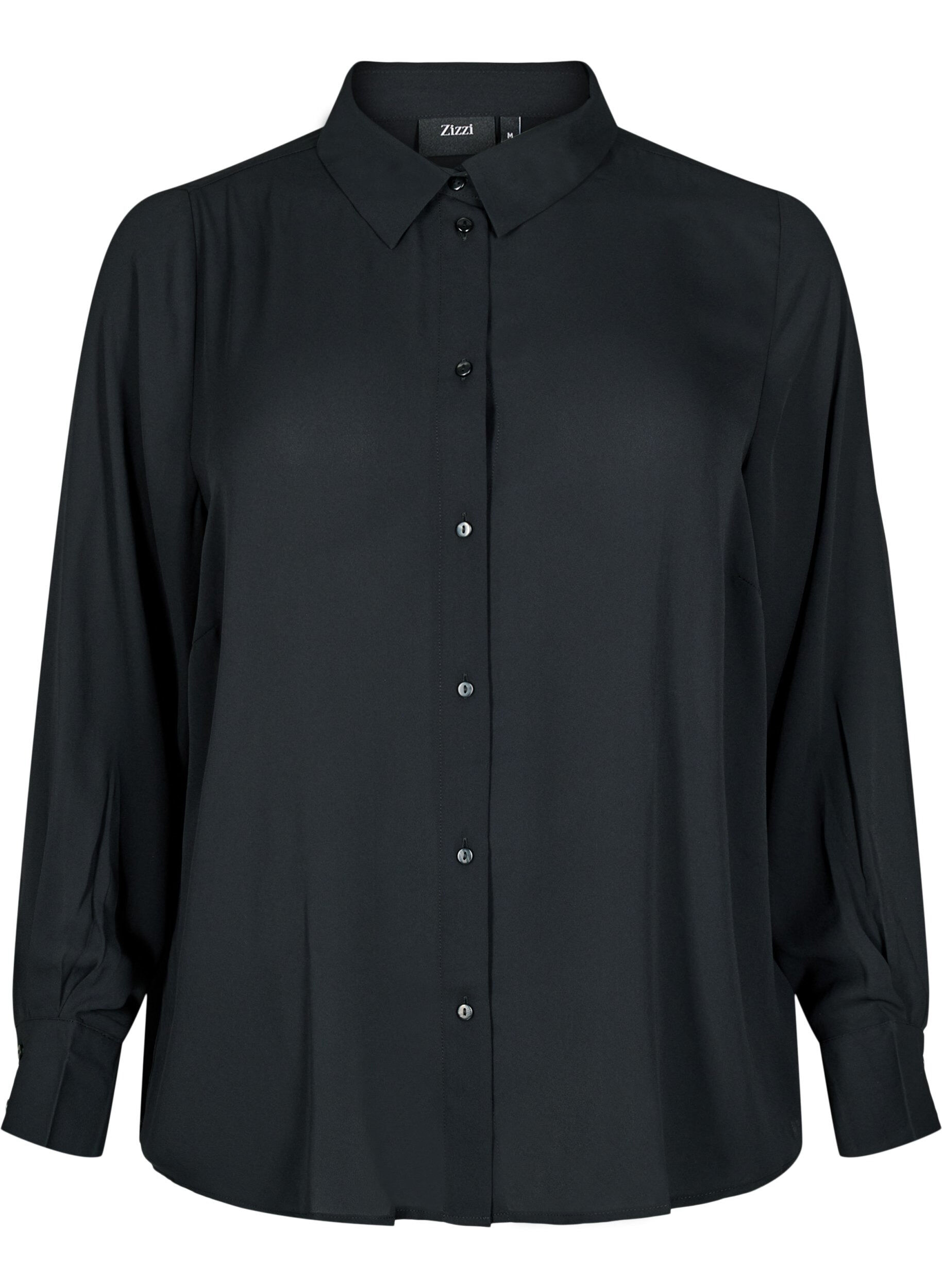 Zizzi Klassische Bluse mit langen &Auml;rmeln, Black, Packshot image number 0