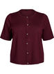 Cardigan en maille avec boutons c&oelig;ur et manches courtes, Bordeaux, Packshot image number 0