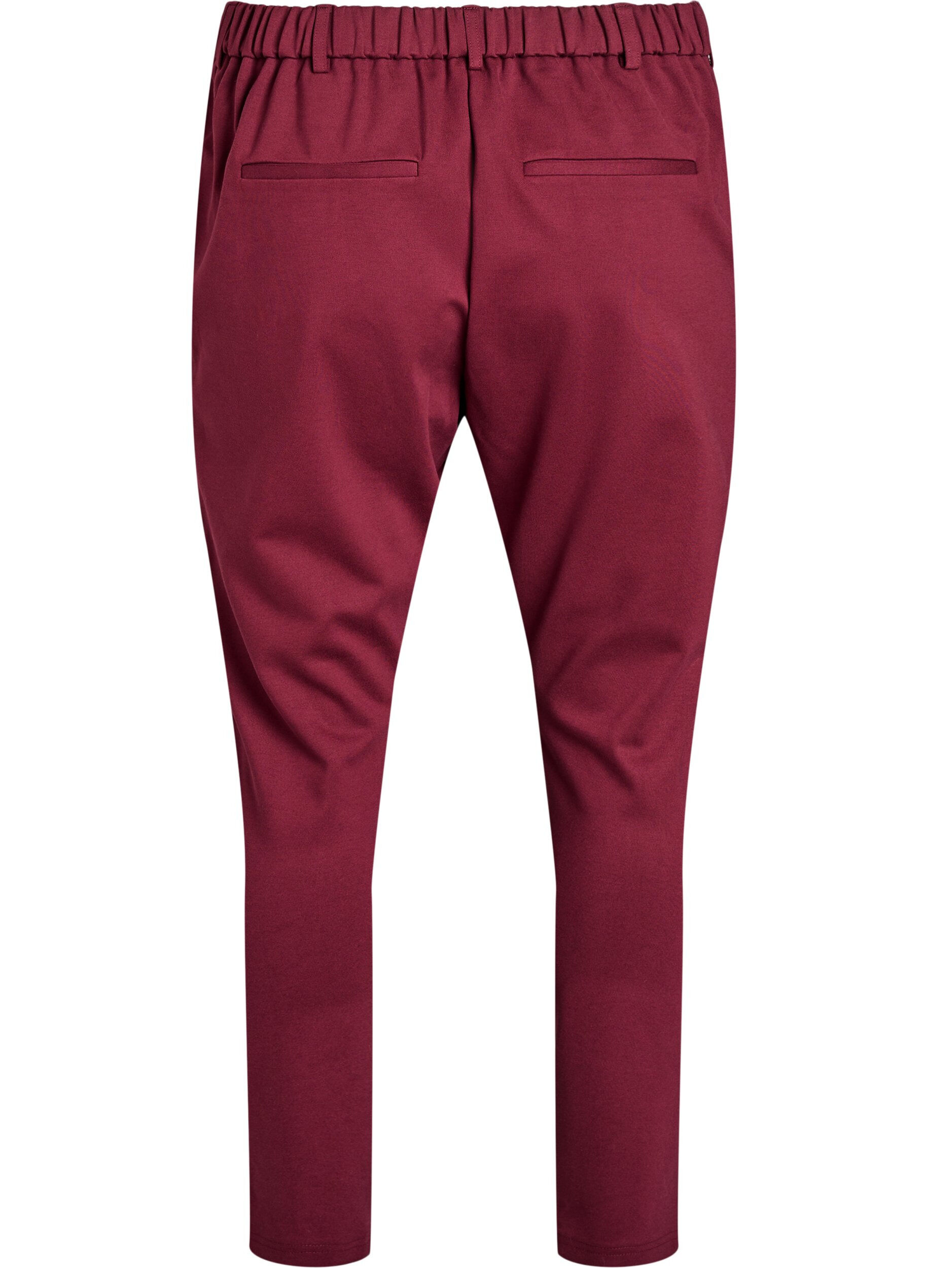 Zizzi Gek&uuml;rzte Maddison Hose, Dunkles Bordeaux, Packshot image number 1
