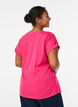 T-shirt &agrave; manches courtes en coton m&eacute;lang&eacute;, Rose, Model image number 2