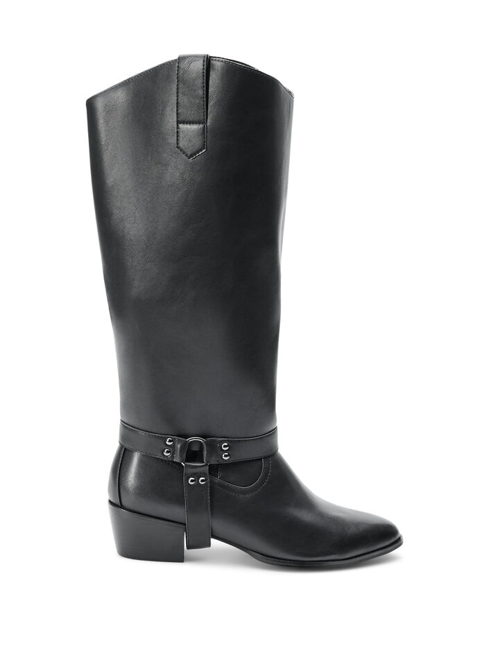 Hoher Stiefel mit abnehmbarem Schaft, Schwarz, Packshot image number 0