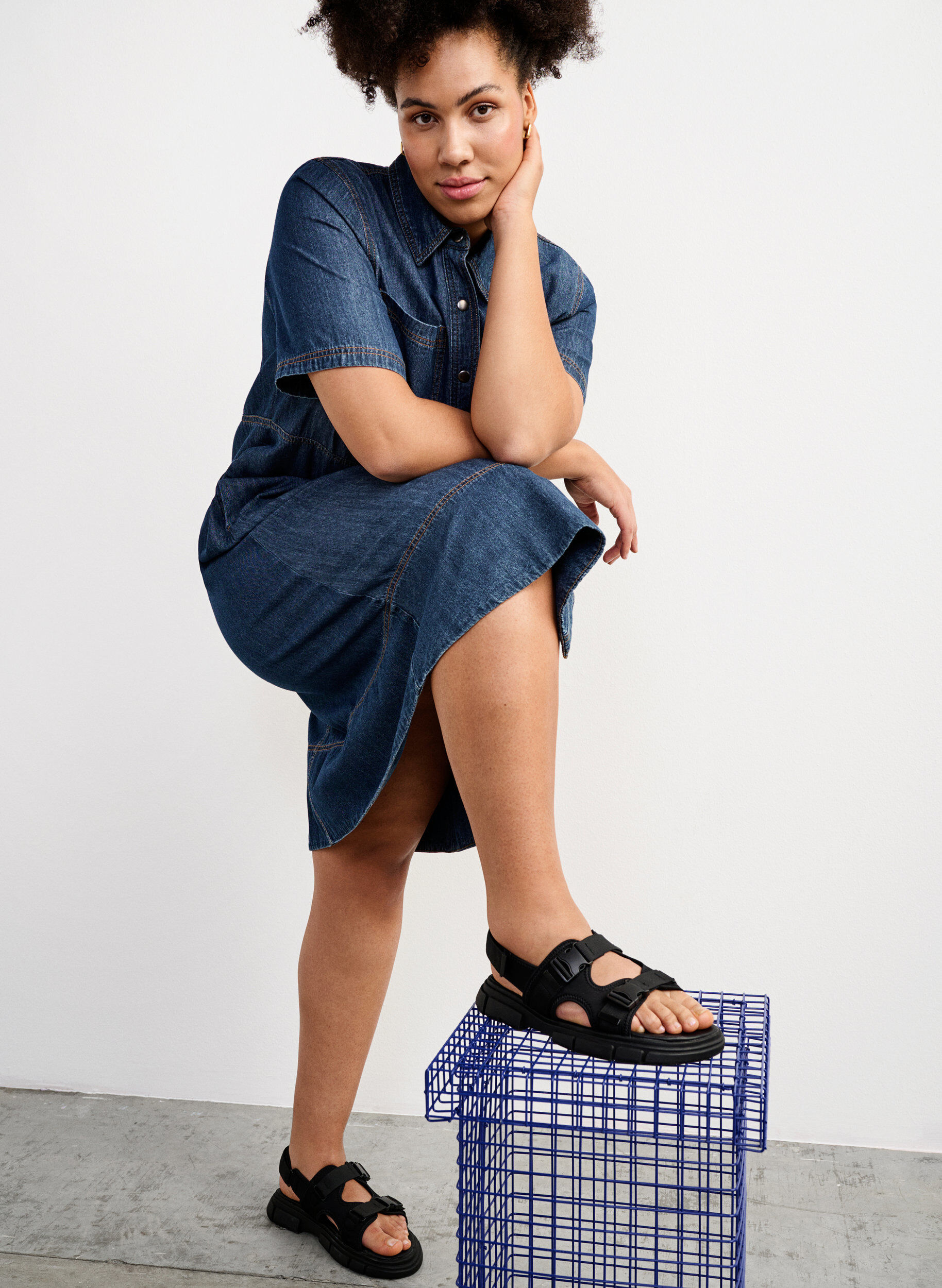 Zizzi Wide Fit Sandalen, Schwarz, Image image number 0