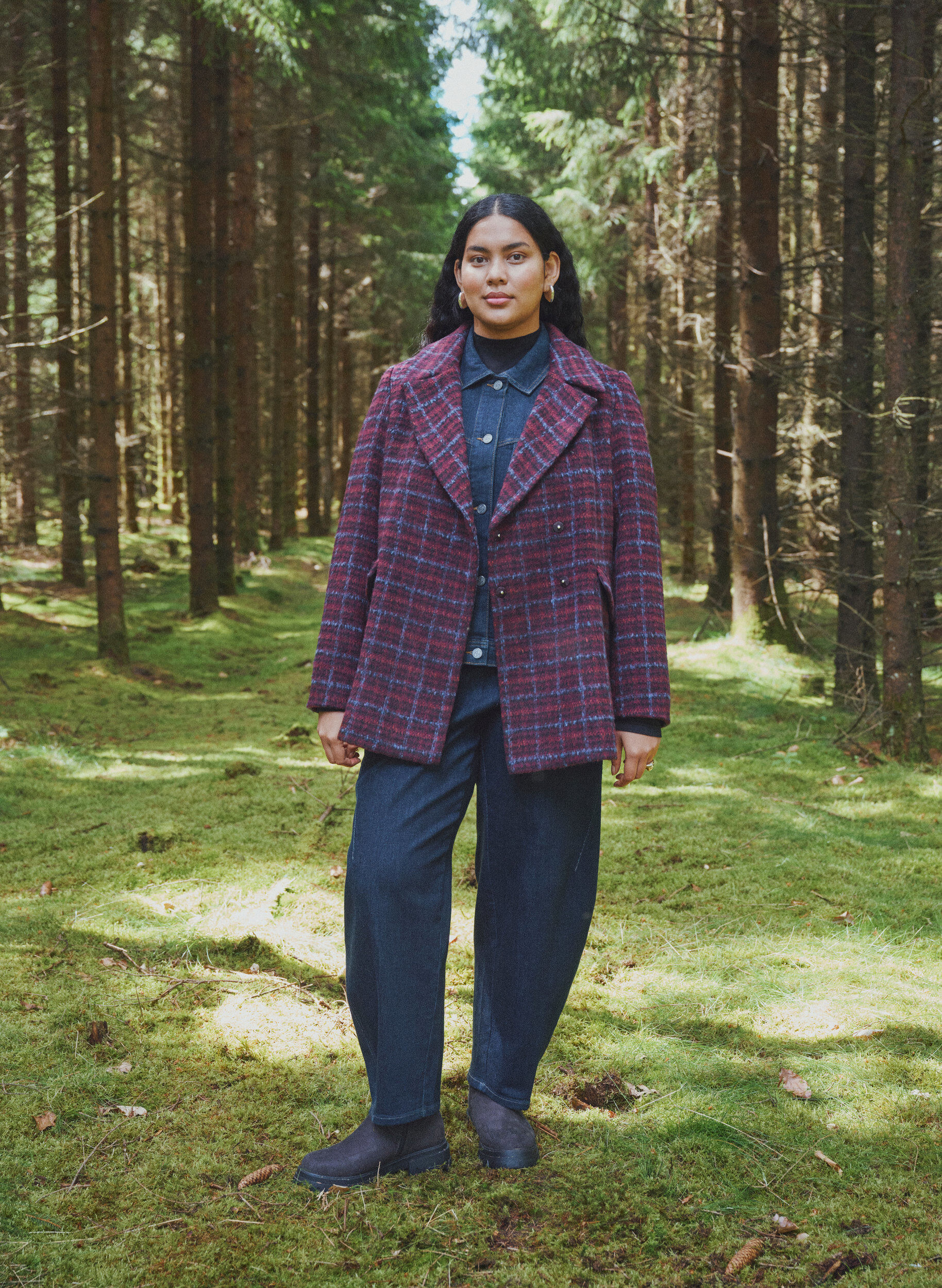 Veste &agrave; carreaux avec poches