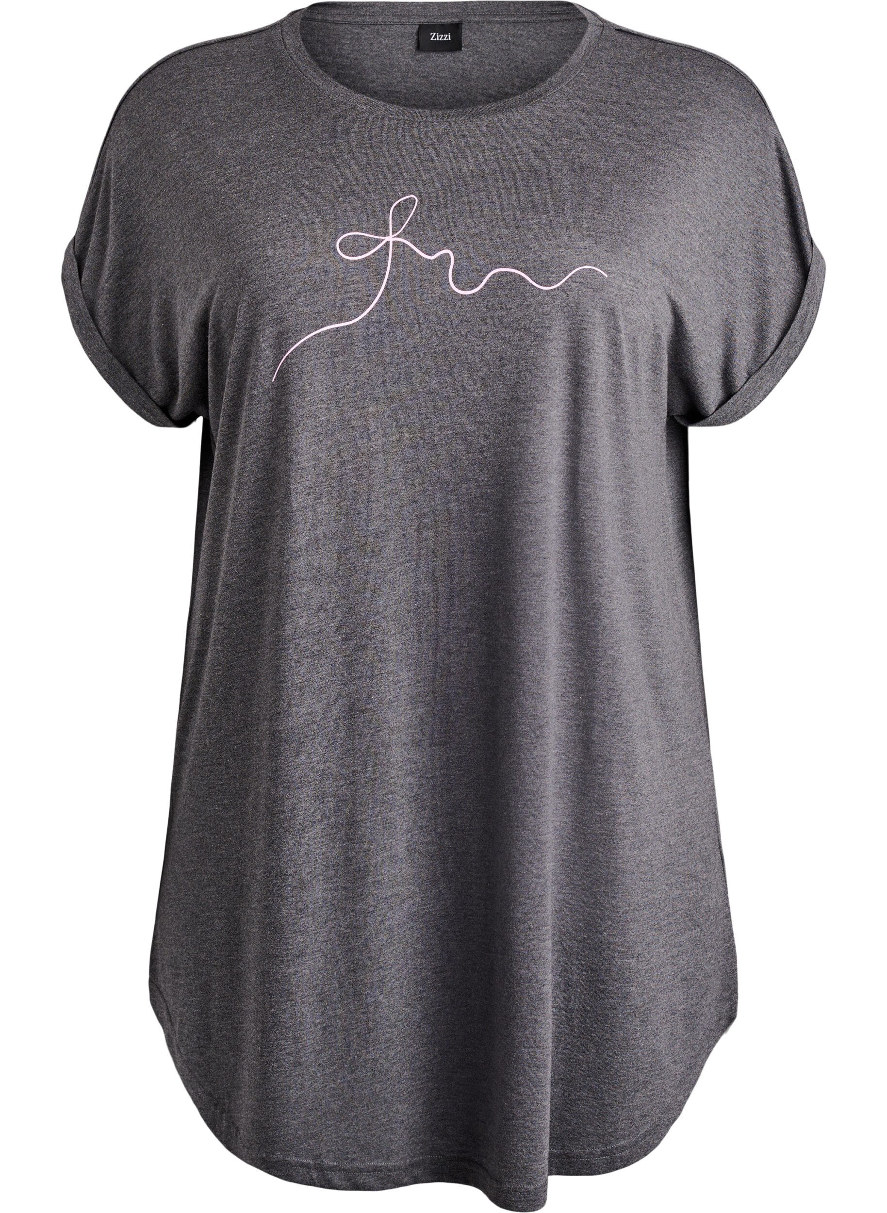 Chemise de nuit &agrave; manches courtes avec imprim&eacute; texte