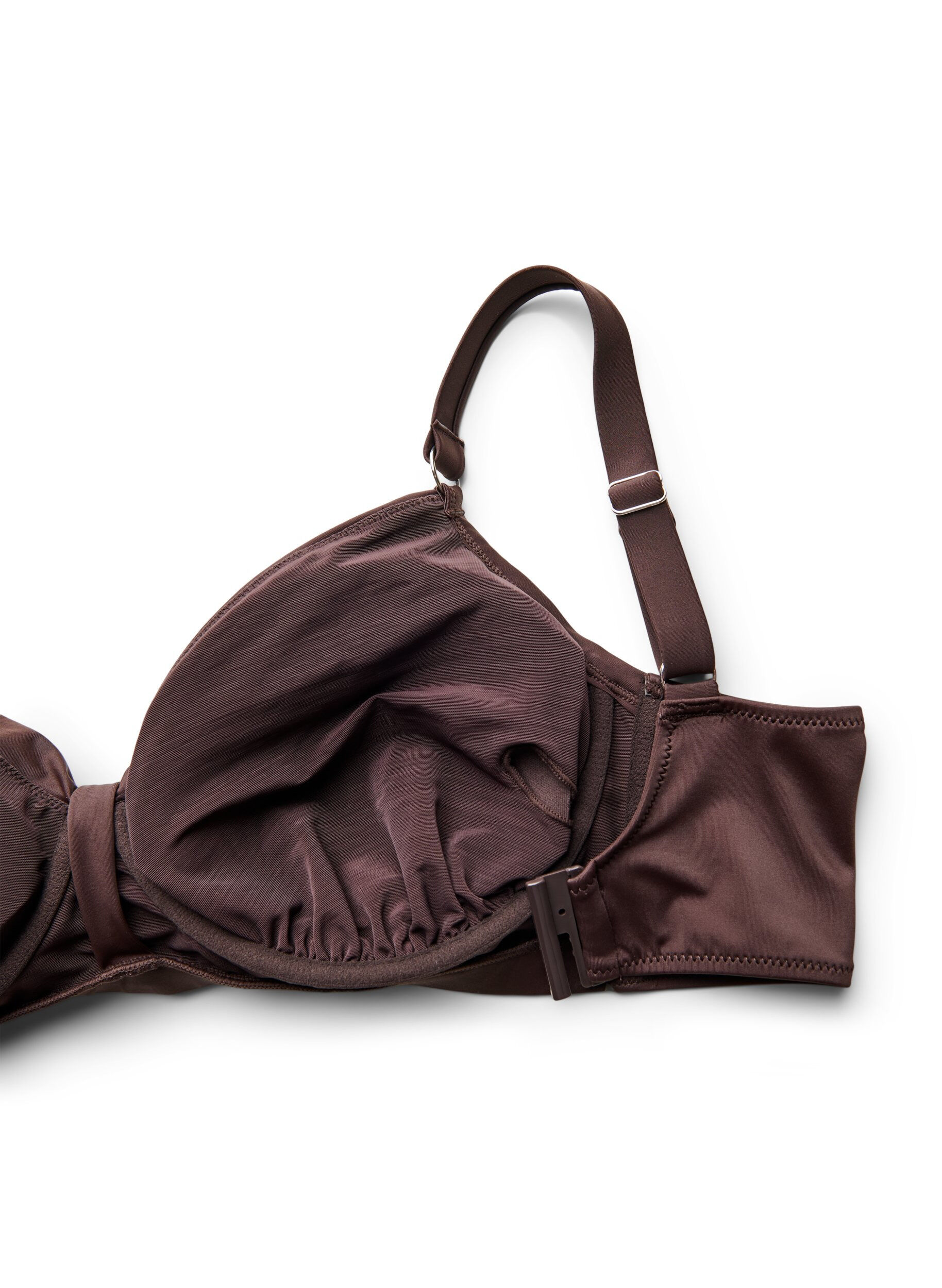 ZizziBikini-BH mit B&uuml;gel und Drapierung, Braun, Packshot image number 3