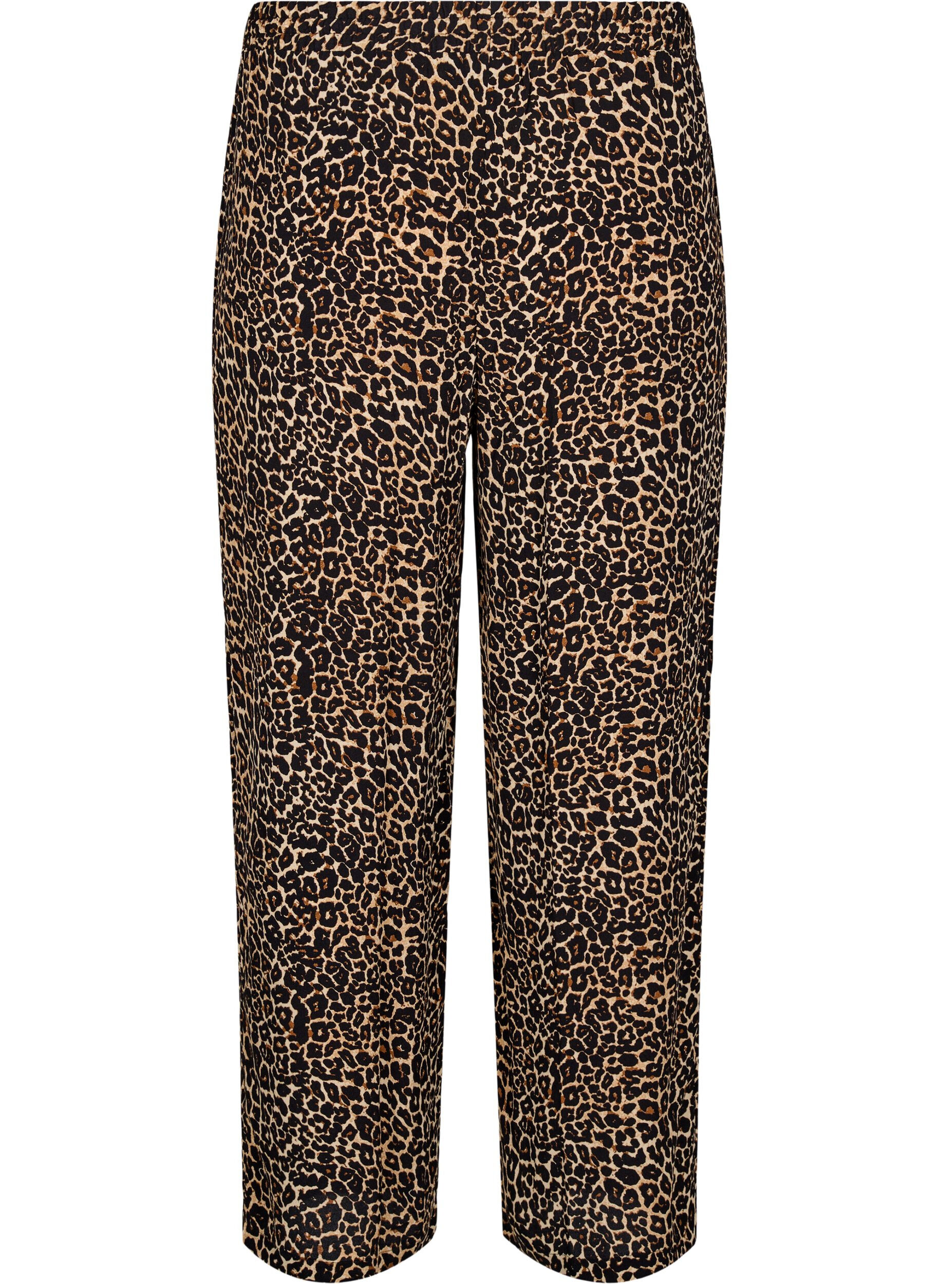 Zizzi Pantalon ample en viscose avec poches, Marron, Packshot image number 1