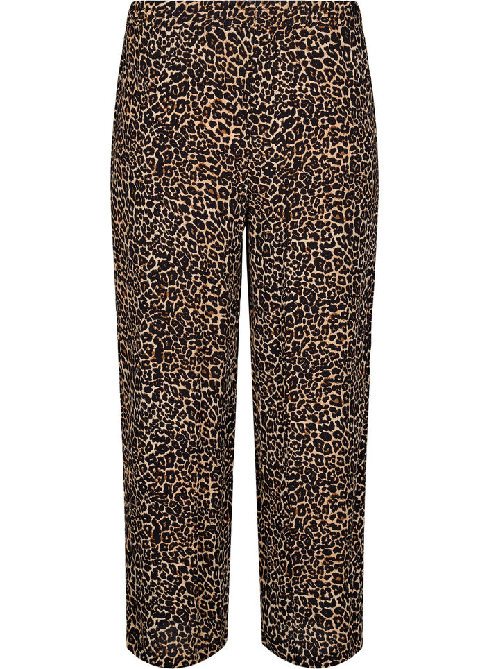 Pantalon ample en viscose avec poches, Marron, Packshot image number 1
