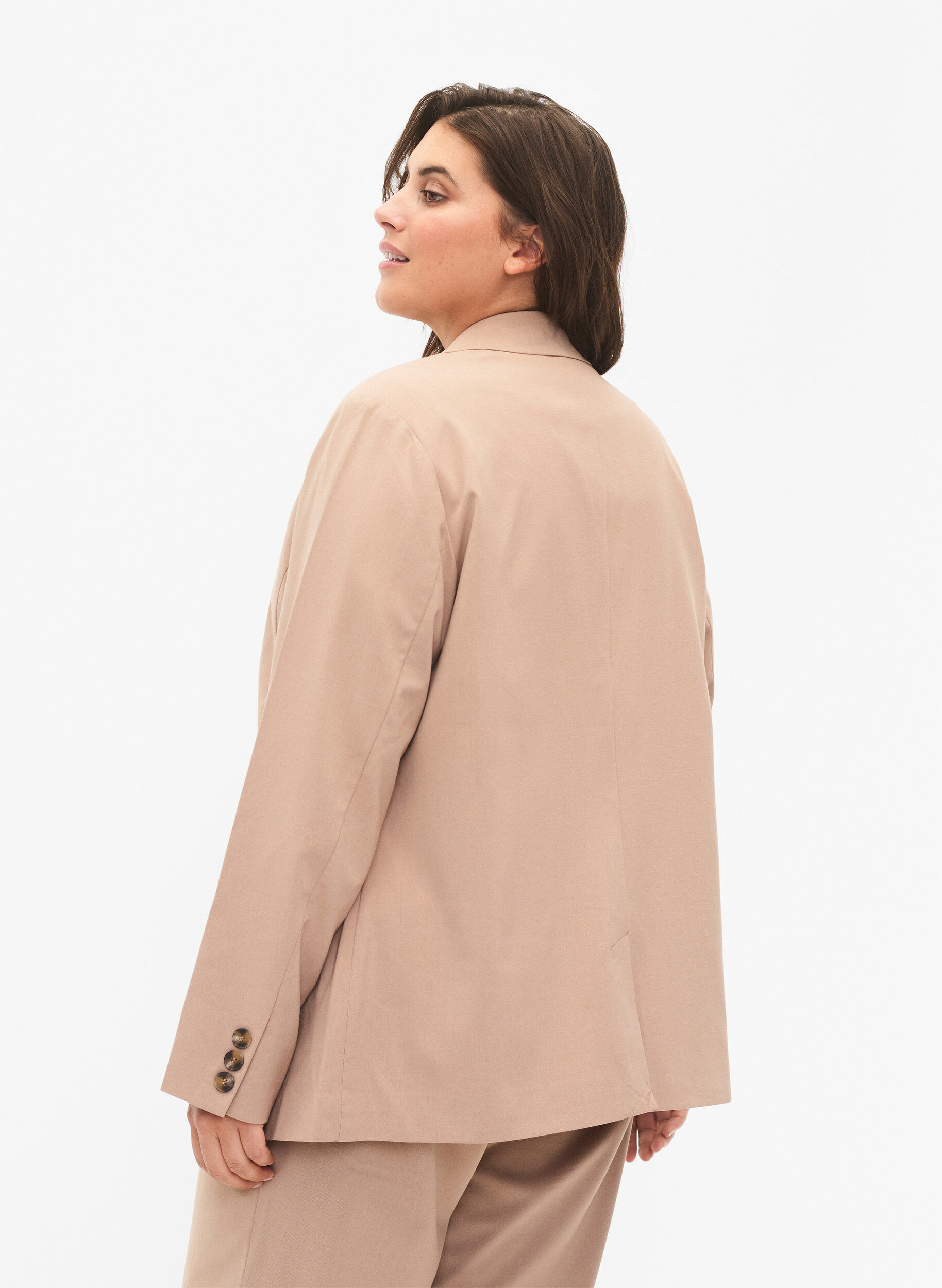 Zizzi Klassischer Blazer mit Druckknopfverschluss, Amphora, Model image number 1