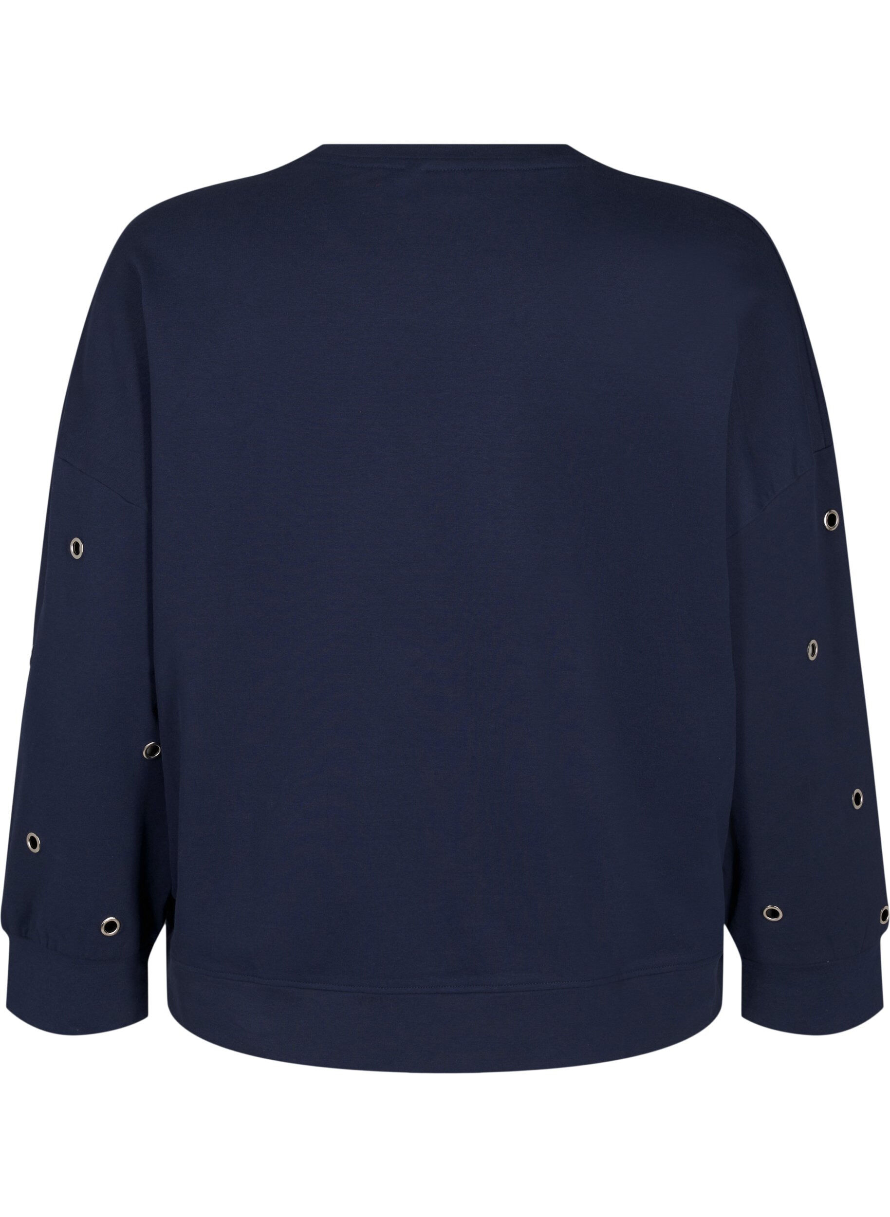 Zizzi Sweatshirt mit &Ouml;sen, Blau, Packshot image number 1