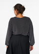 Blouse avec motif &agrave; chevrons et fil paillet&eacute;, Noir, Model image number 2