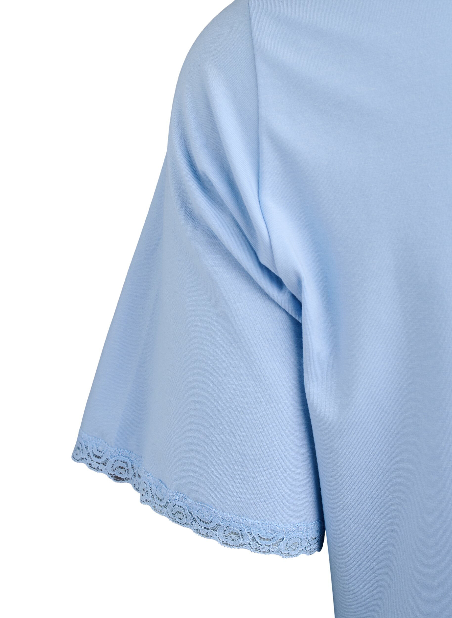 Zizzi T-Shirt aus Modal-Mischung mit V-Ausschnitt, Blau, Packshot image number 3