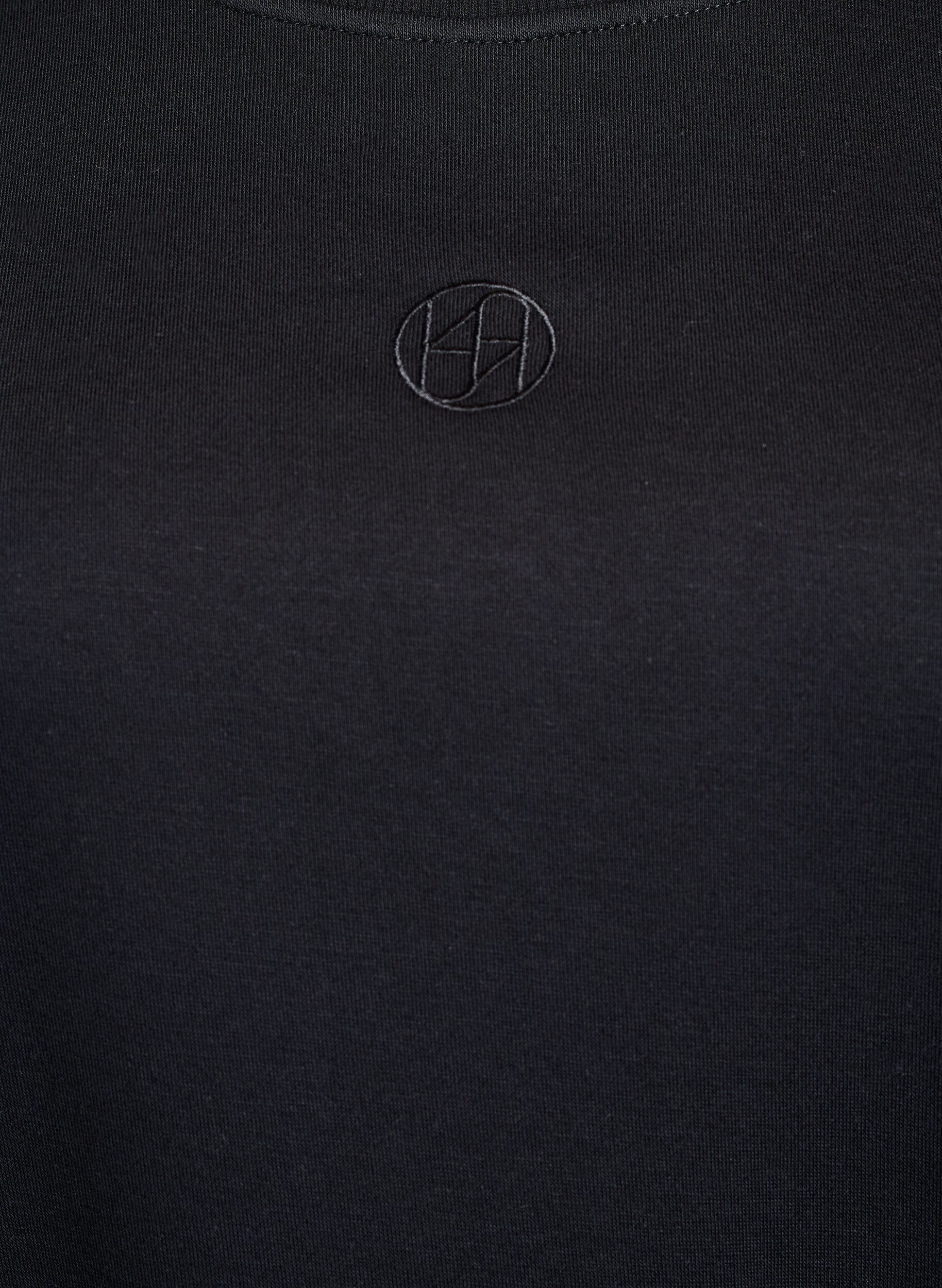 Zizzi Kurzes Sweatkleid mit R&uuml;schendetail, Schwarz, Packshot image number 2