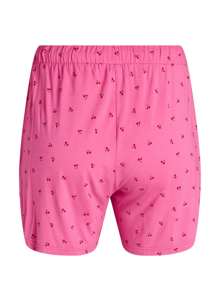 Short de pyjama en jersey de viscose avec un imprim&eacute; int&eacute;gral, Rose, Packshot image number 1