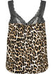 Top avec dentelle en viscose, Leopard, Packshot image number 1
