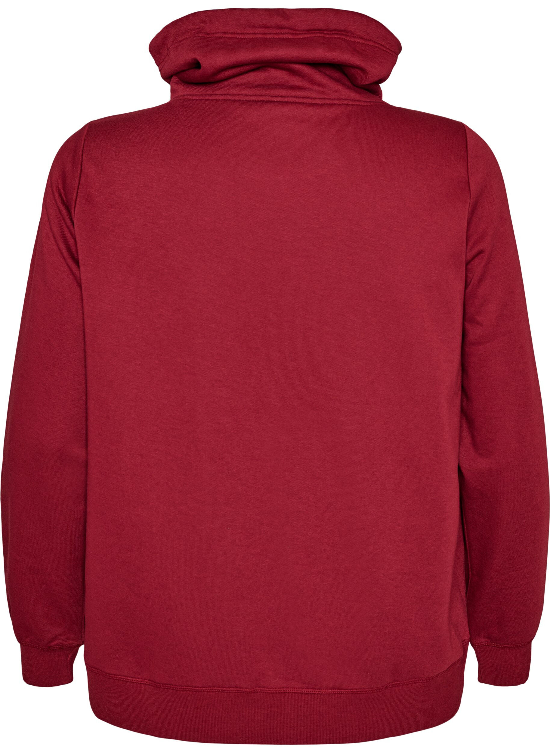 ZizziSweatshirt mit Stehkragen und Taschen, Rot, Packshot image number 1