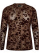 Bluse aus Mesh mit gebl&uuml;mtem Muster, Braun, Packshot image number 0