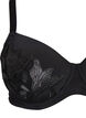 Soutien-gorge rembourré avec broderie florale, Noir, Packshot image number 2