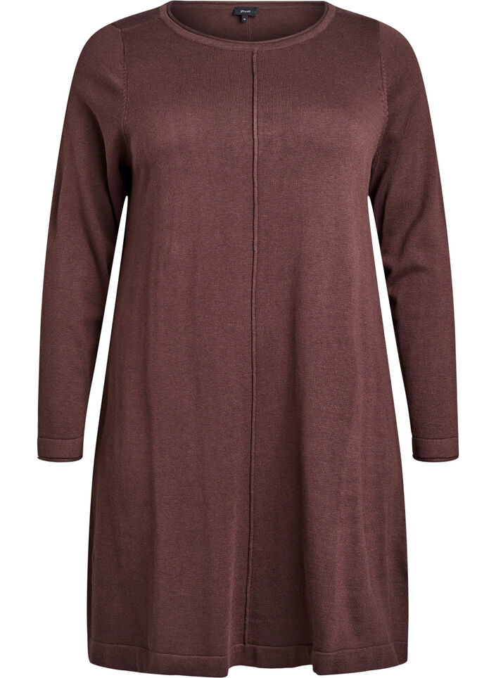 Strickkleid aus Baumwoll-Viskose-Mischung, Braun, Packshot image number 0