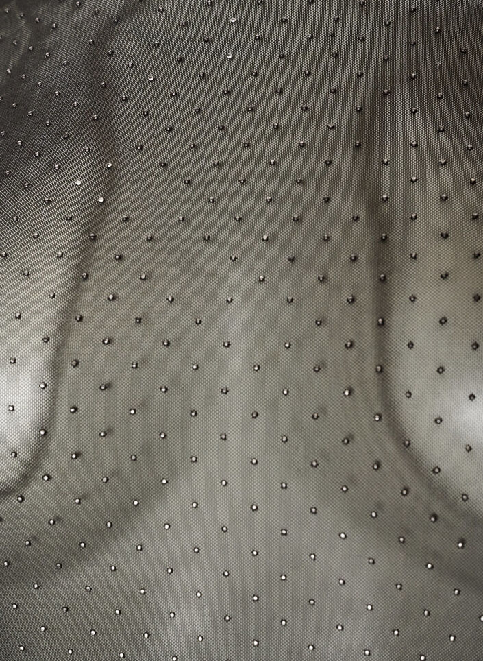 Blouse en maille transparente avec strass, Noir, Packshot image number 2
